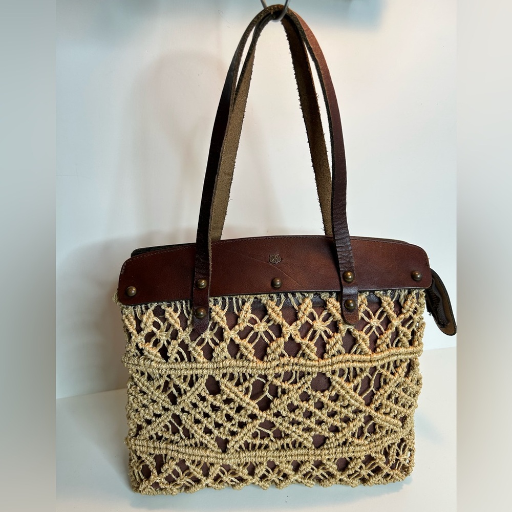 John Romain Vintage 60’s 70’s Jute Macrame & Leather Bag